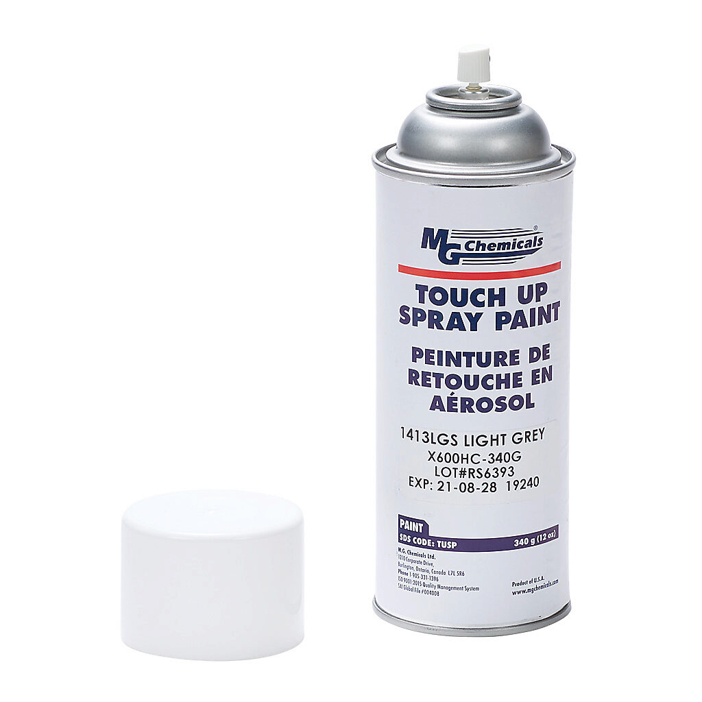 1413LGS - Hammond touch-up paint, 12 ounce spray, RAL 7035 light gray.