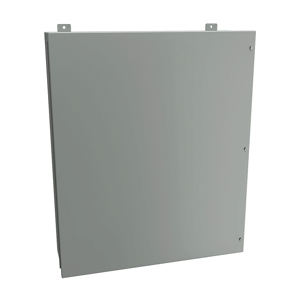 1418JM9 - Hammond enclosure, NEMA 12, 36 x 30 x 9in (HxWxD), wall mount, carbon steel, ANSI 61 gray, powder coat finish, hinged screw cover.