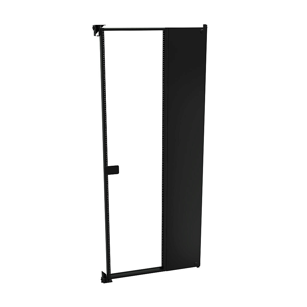 1418SFYY - Hammond rack mounting swing frame, carbon steel, black, powder coat finish. For use with 90x36in (HxW) freestanding enclosures. Mounting hardware included.