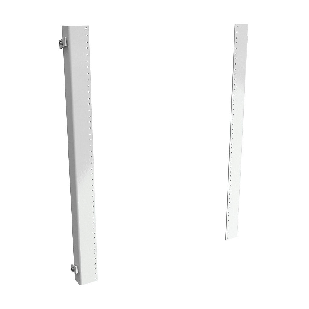1418THHP - Hammond enclosure rack mounting angle, carbon steel, half-height mount, RAL 9003 white, powder coat finish. Package of 2. For use with 60x24in (HxW) freestanding enclosures. For mounting 19in rack equipment. Drilled and tapped 10-32 to ...