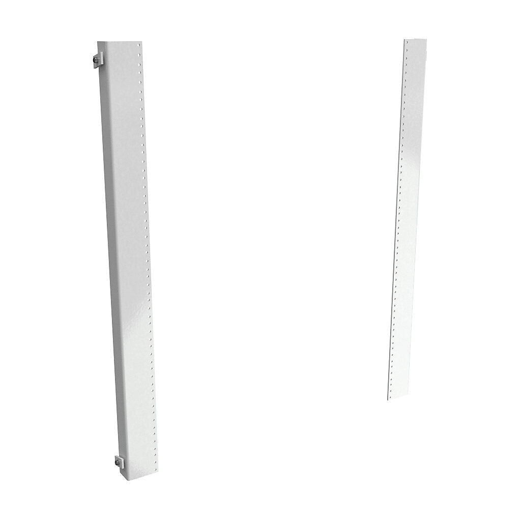1418XHHP - Hammond enclosure rack mounting angle, carbon steel, half-height mount, RAL 9003 white, powder coat finish. Package of 2. For use with 72x30in (HxW) freestanding enclosures. For mounting 24in rack equipment. Drilled and tapped 10-32 to ...