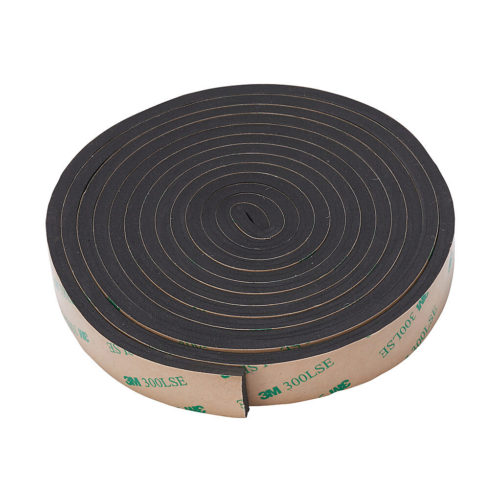 1481DJ10 - Hammond strip gasket, replacement, self-adhesive, neoprene, 3/16in thick x 3/4in wide x 10ft long roll. For use with NEMA 12 enclosures.