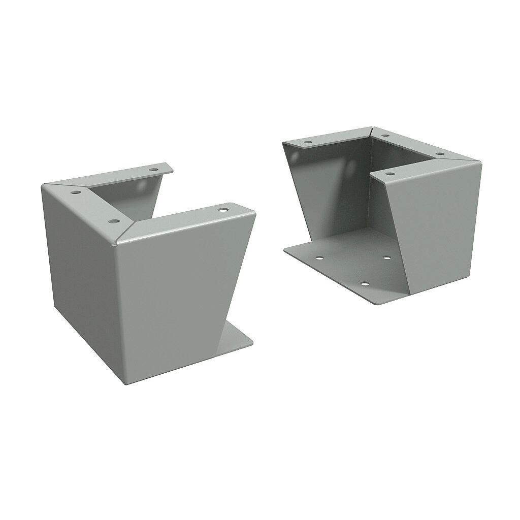 1481FA8K - Hammond floor stand kit, 6in height, carbon steel, ANSI 61 gray, powder coat finish. For use with 8in deep enclosures. Includes (2) floor stands and mounting hardware.