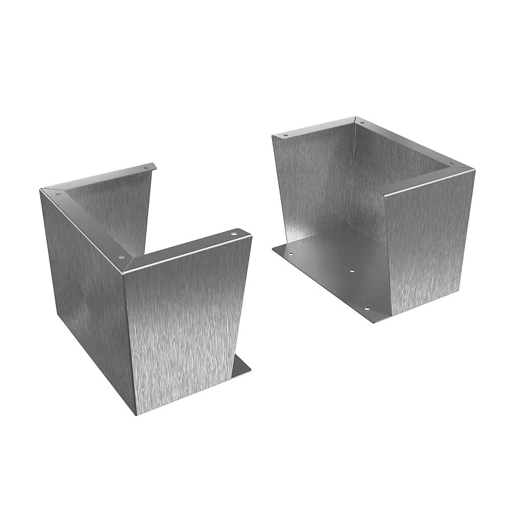 1481FC16KSS - Hammond floor stand kit, 12in height, 304 stainless steel, #4 brush finish. For use with 16in deep enclosures. Includes (2) floor stands and mounting hardware.