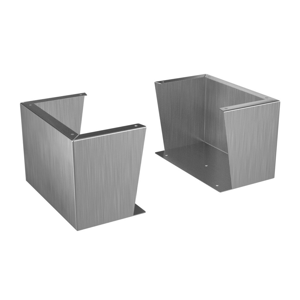 1481FC18KSS - Hammond floor stand kit, 304 stainless steel, #4 brush finish. For use with 18in deep enclosures. Includes (2) floor stands and mounting hardware.