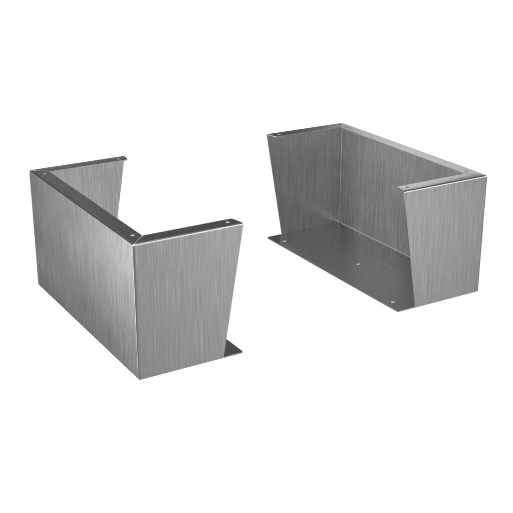 1481FC24KSS - Hammond floor stand kit, 304 stainless steel, #4 brush finish. For use with 24in deep enclosures. Includes (2) floor stands and mounting hardware.