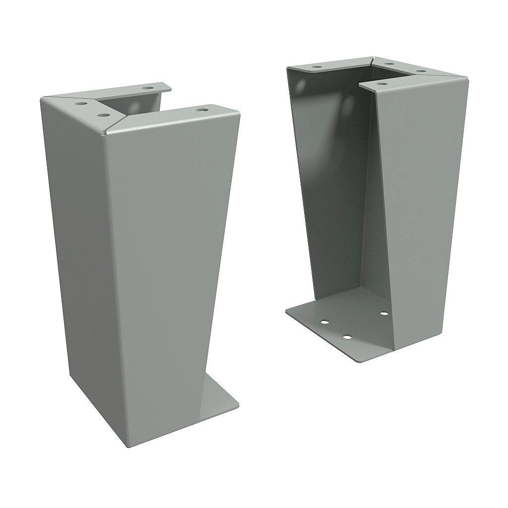 1481FC6K - Hammond floor stand kit, 12in height, carbon steel, ANSI 61 gray, powder coat finish. For use with 6in deep enclosures. Includes (2) floor stands and mounting hardware.