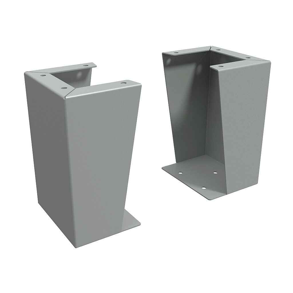 1481FC8K - Hammond floor stand kit, 12in height, carbon steel, ANSI 61 gray, powder coat finish. For use with 8in deep enclosures. Includes (2) floor stands and mounting hardware.
