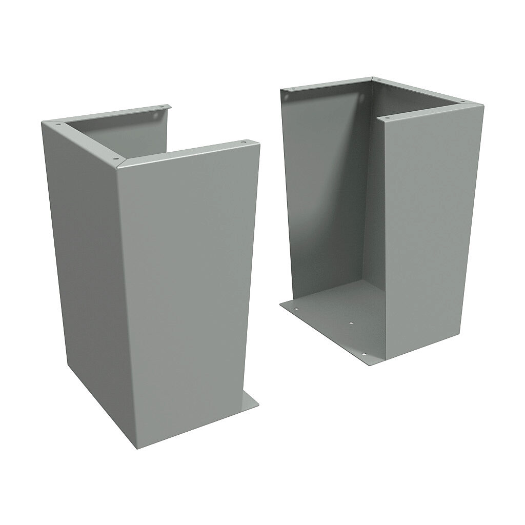 1481FK16K - Hammond floor stand kit, 24in height, carbon steel, ANSI 61 gray, powder coat finish. For use with 16in deep enclosures. Includes (2) floor stands and mounting hardware.