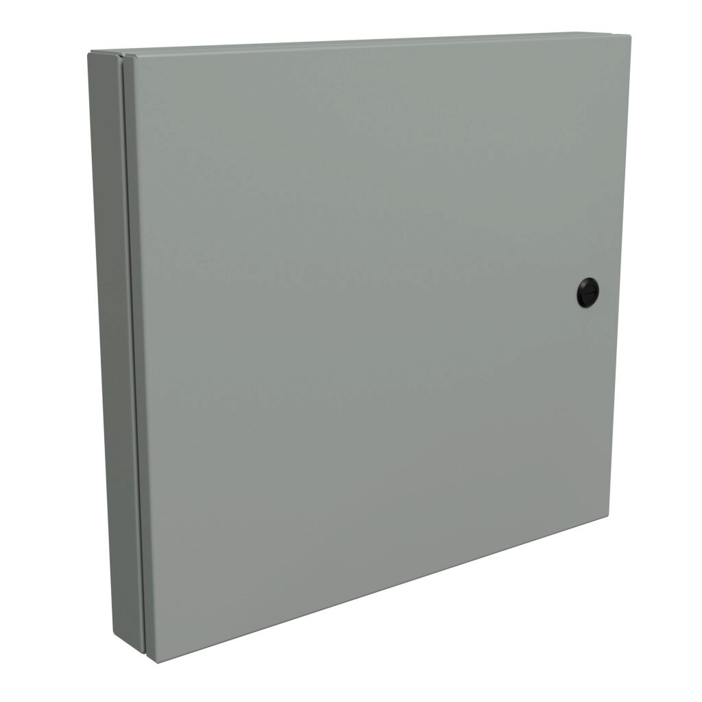 1481SDH2024 - Hammond universal deep-hinged door, NEMA 4/12, 18.19 x 20.14 x 2.75in, carbon steel, ANSI 61 gray, concealed hinges. For use with wall-mount enclosures.