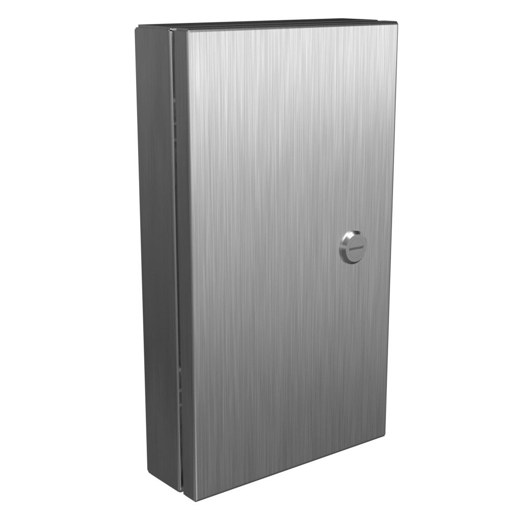 1481SSDH1612 - Hammond universal deep-hinged door, NEMA 4/4X/12, 14.19 x 8.14 x 2.75in, 316L stainless steel, concealed hinges. For use with wall-mount enclosures.