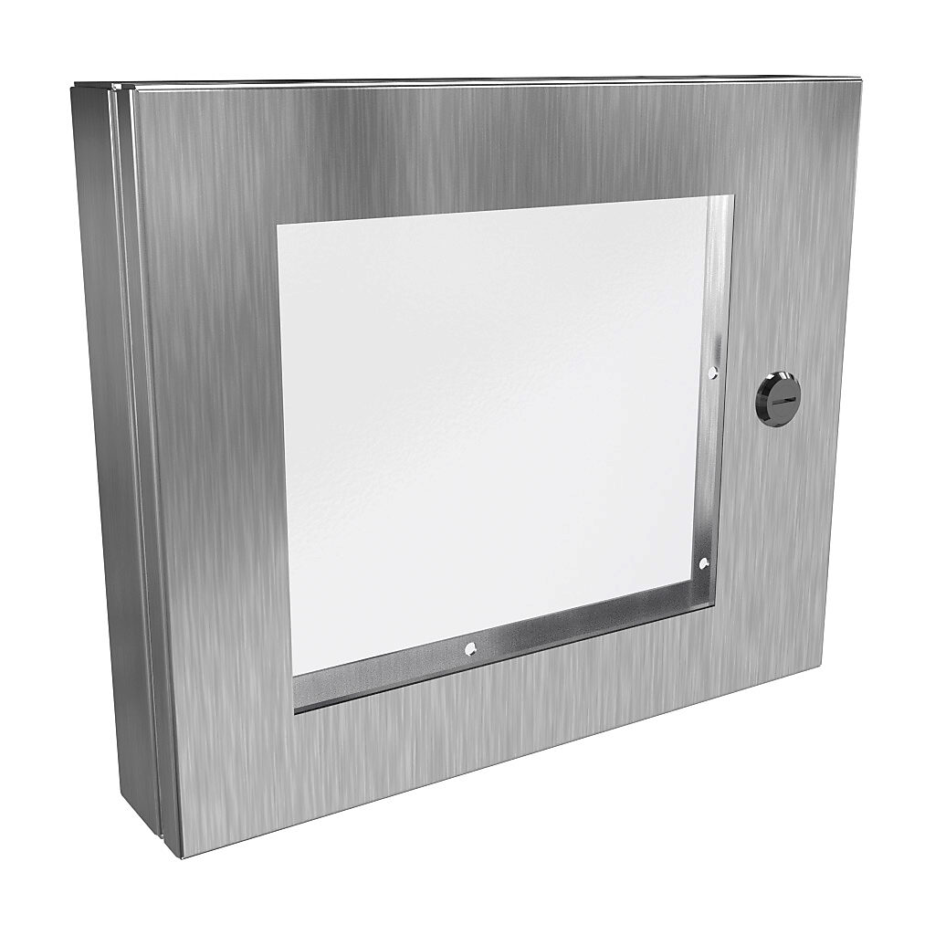 1481WSSDH1418 - Hammond universal deep-hinged door, NEMA 4/4X/12, 12.19 x 14.56 x 2.75in, 316L stainless steel, concealed hinges, polycarbonate window. For use with wall-mount enclosures.