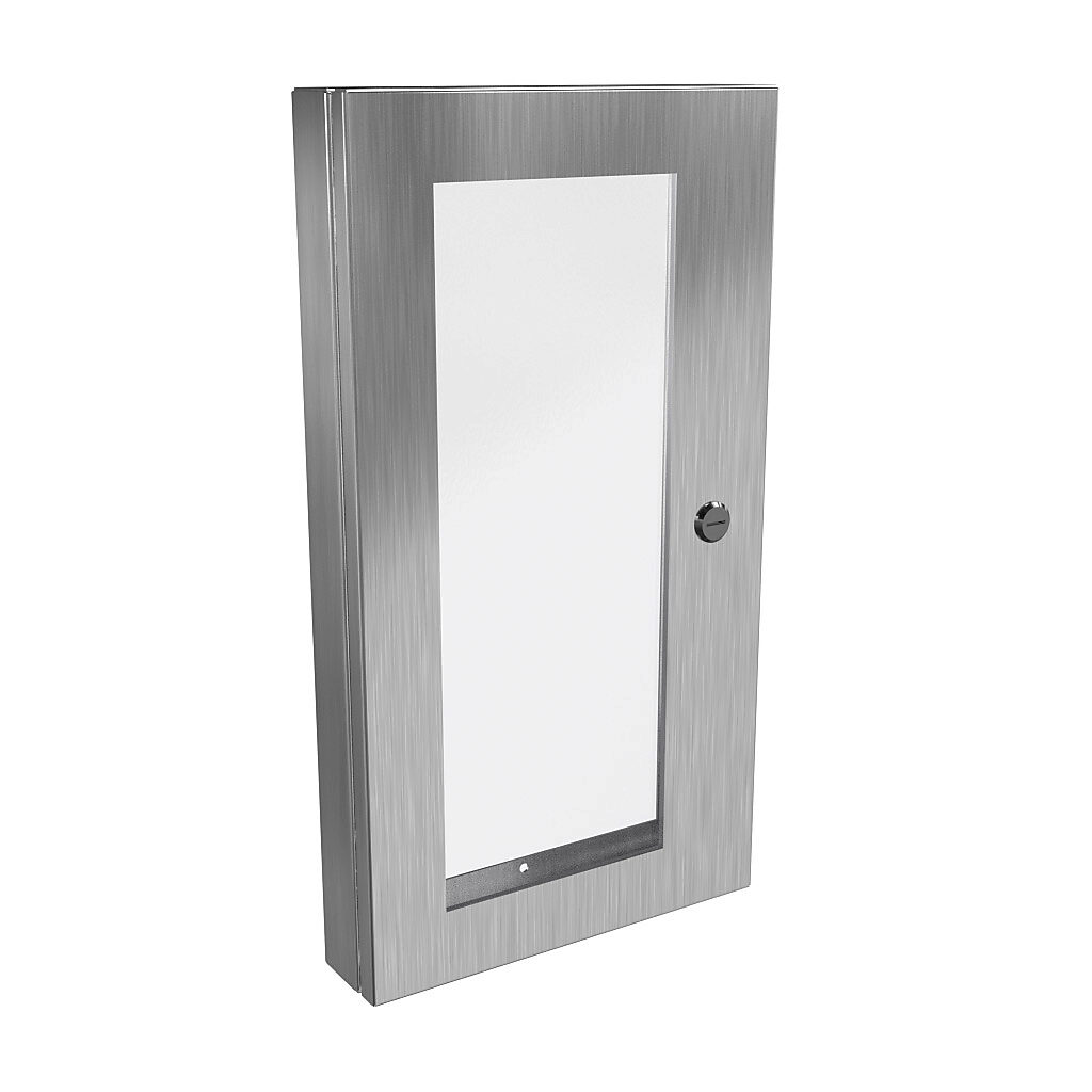1481WSSDH2416 - Hammond universal deep-hinged door, NEMA 4/4X/12, 22.19 x 12.14 x 2.75in, 316L stainless steel, concealed hinges, polycarbonate window. For use with wall-mount enclosures.