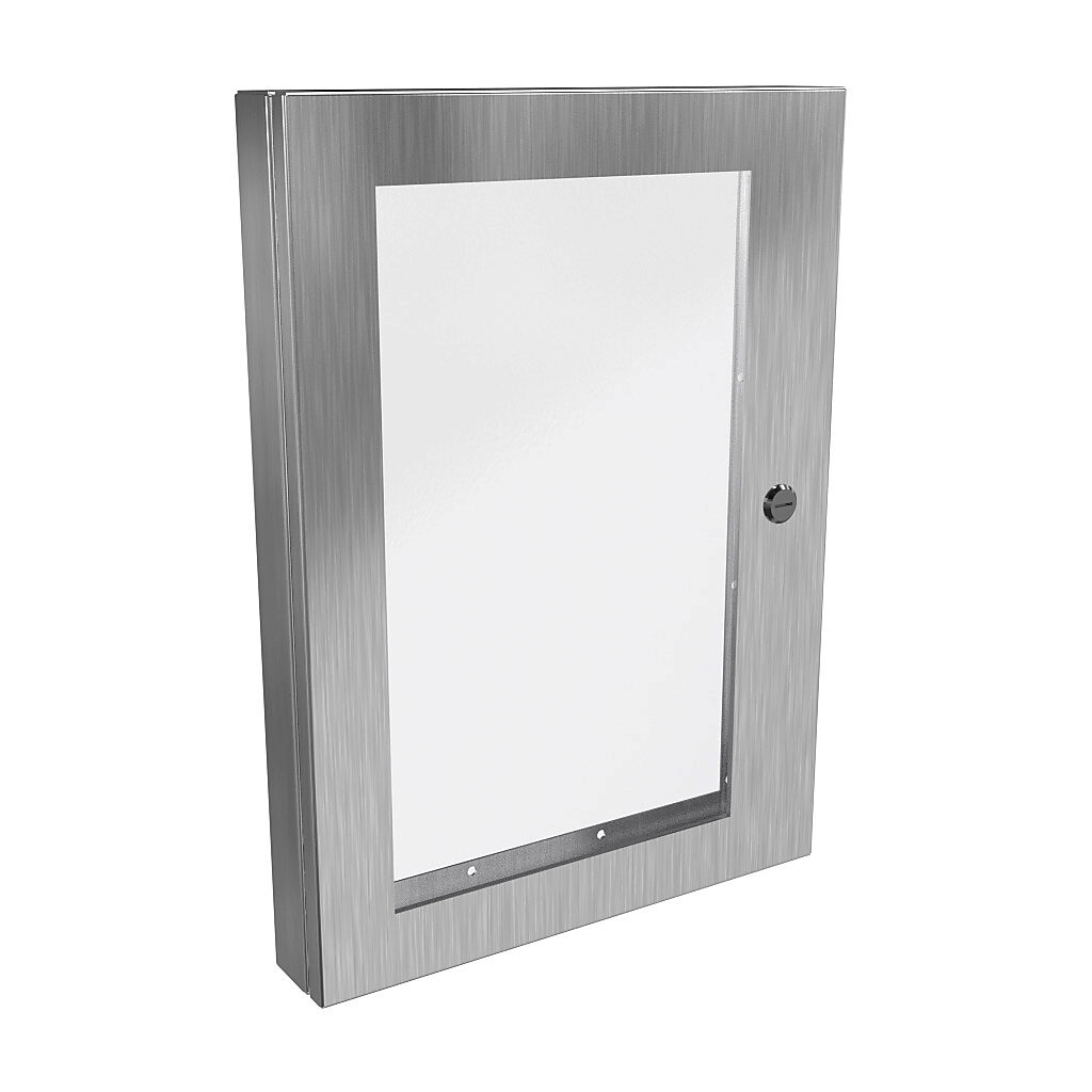 1481WSSDH2420 - Hammond universal deep-hinged door, NEMA 4/4X/12, 22.19 x 16.14 x 2.75in, 316L stainless steel, concealed hinges, polycarbonate window. For use with wall-mount enclosures.