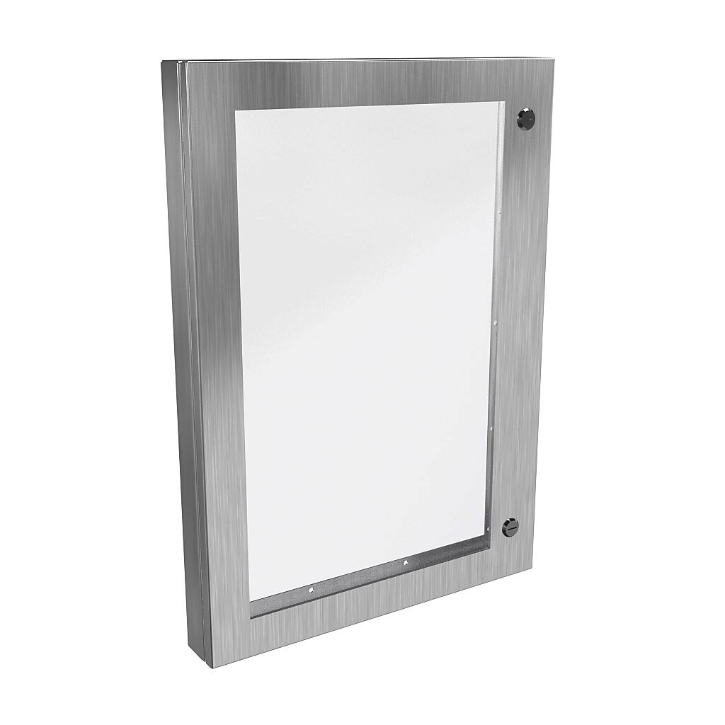 1481WSSDH3024 - Hammond universal deep-hinged door, NEMA 4/4X/12, 28.19 x 20.14 x 2.75in, 316L stainless steel, concealed hinges, polycarbonate window. For use with wall-mount enclosures.