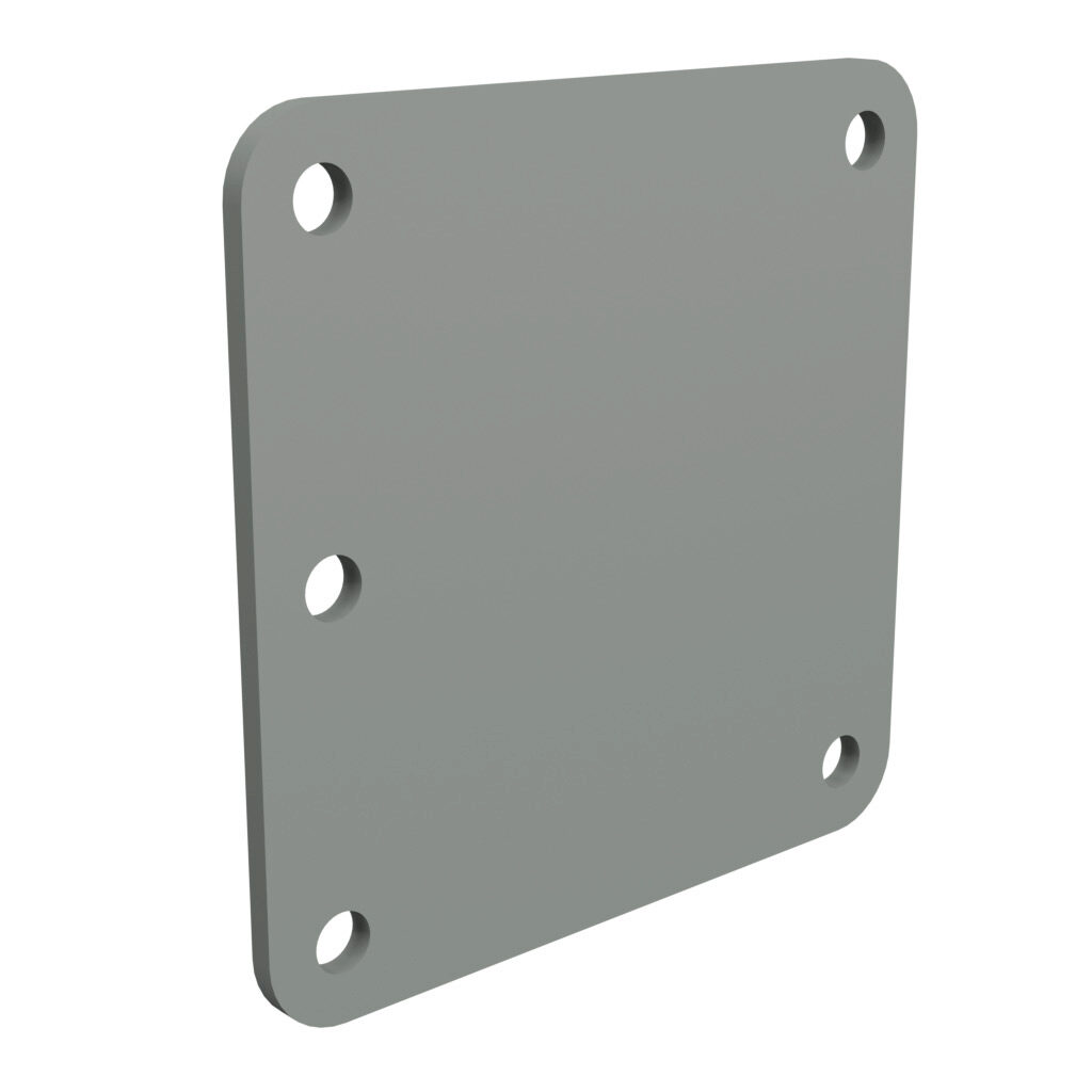 1485BH - Hammond wireway fitting, cover plate, 2.5 x 2.5in, carbon steel, ANSI 61 gray, powder coat finish, NEMA 12. For use with 1485 series wireway.