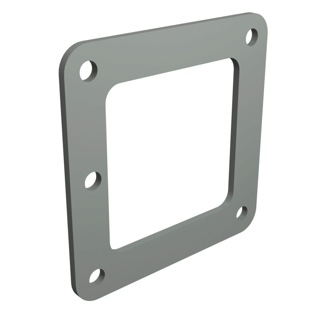 1485BK - Hammond wireway fitting, box connector, 2.5 x 2.5in, carbon steel, ANSI 61 gray, powder coat finish, NEMA 12. For use with 1485 series wireway.
