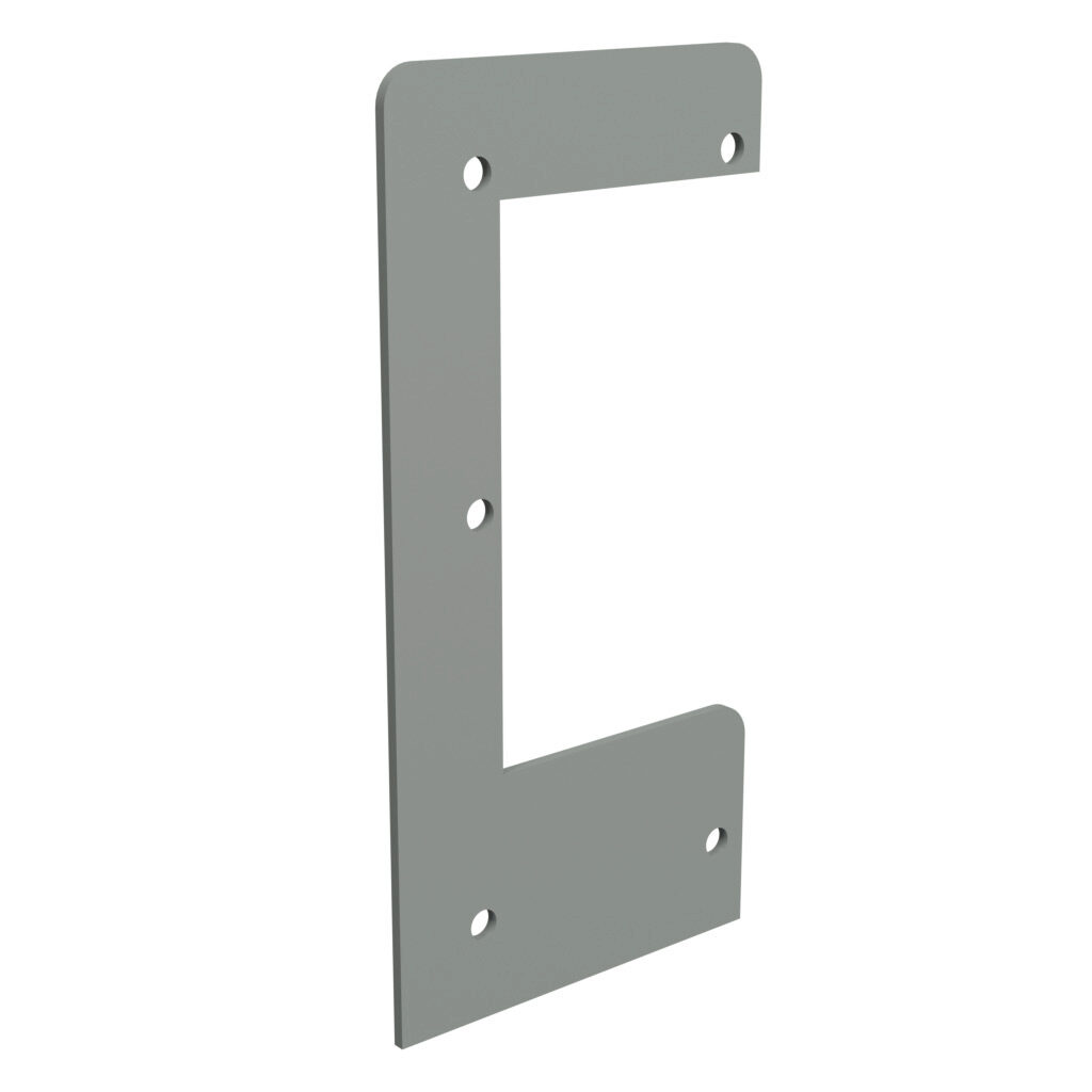 1485BL1 - Hammond ceiling hanger, 2.5 x 2.5in, carbon steel, ANSI 61 gray, powder coat finish. For use with 1485 and 1487 series wireway.