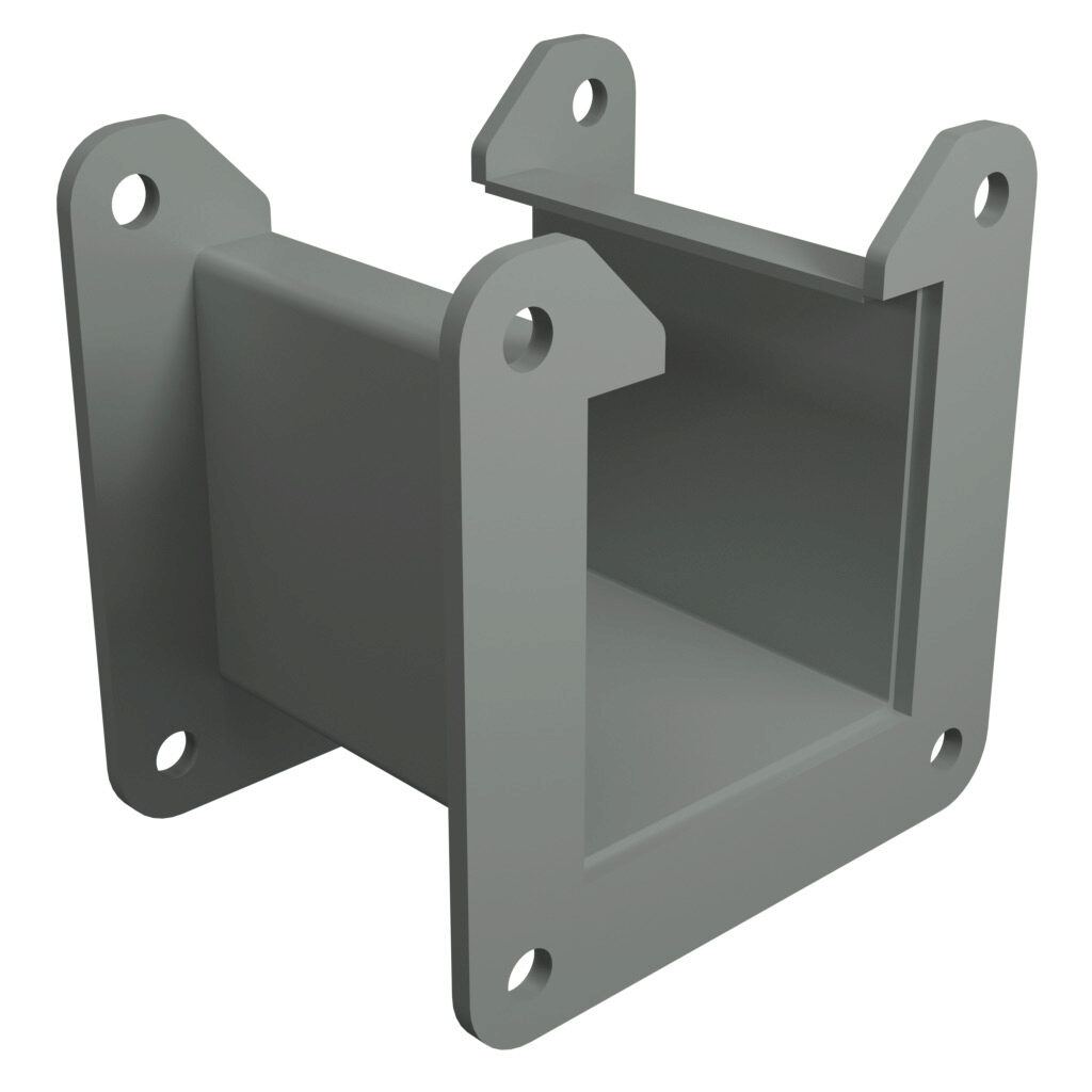 1485BM3 - Hammond lay-in wireway fitting, nipple, 2.5 x 2.5 x 3in, carbon steel, ANSI 61 gray, powder coat finish, NEMA 12. For use with 1485 series wireway.
