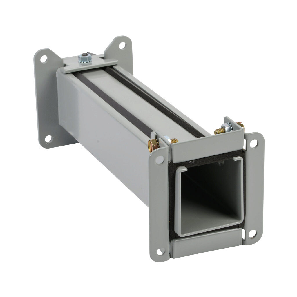 1485BX - Hammond lay-in wireway fitting, adjustable fitting, 2.5 x 2.5 x 2 to 7in, carbon steel, ANSI 61 gray, powder coat finish, NEMA 12. For use with 1485 series wireway.