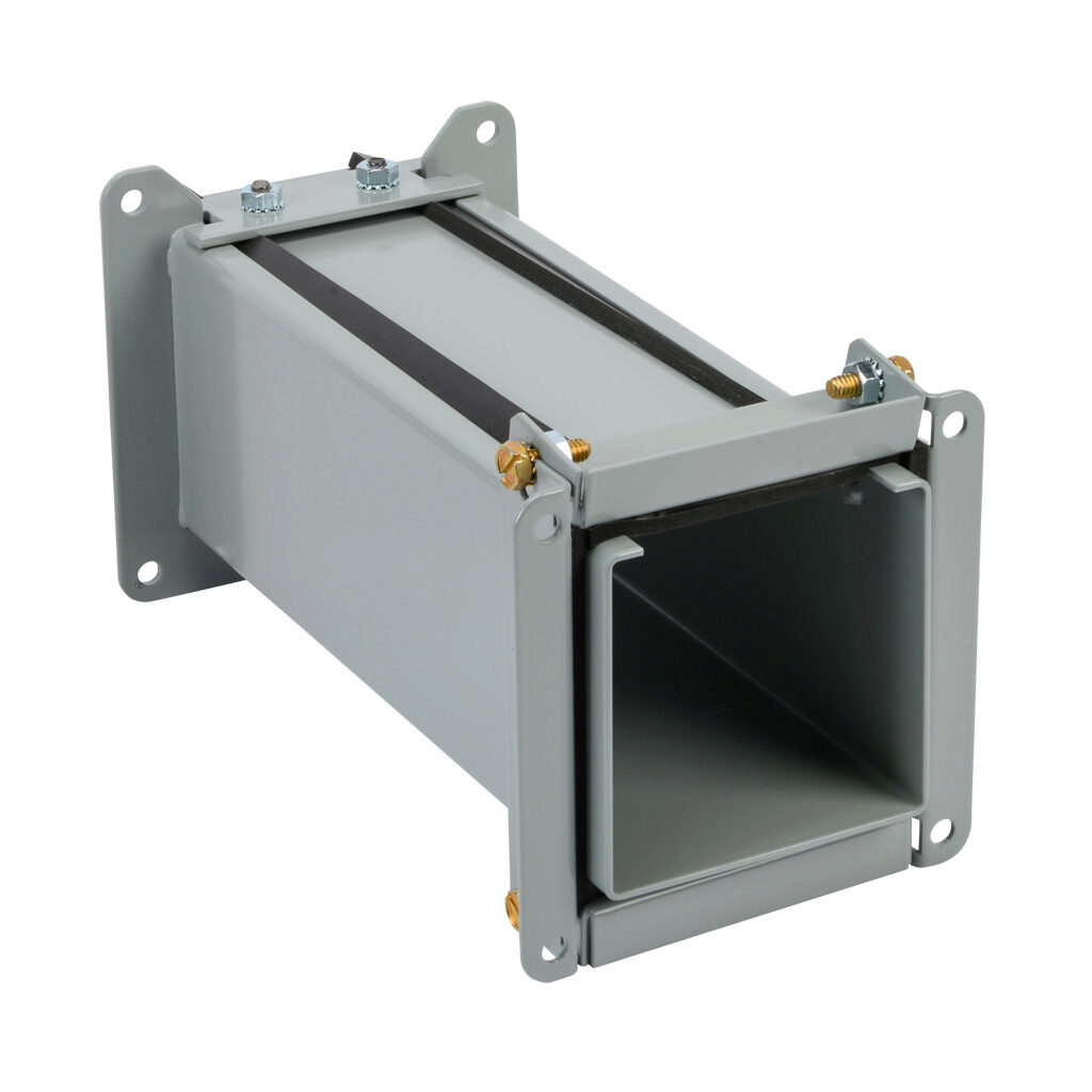 1485CX - Hammond lay-in wireway fitting, adjustable fitting, 4 x 4 x 2 to 7in, carbon steel, ANSI 61 gray, powder coat finish, NEMA 12. For use with 1485 series wireway.