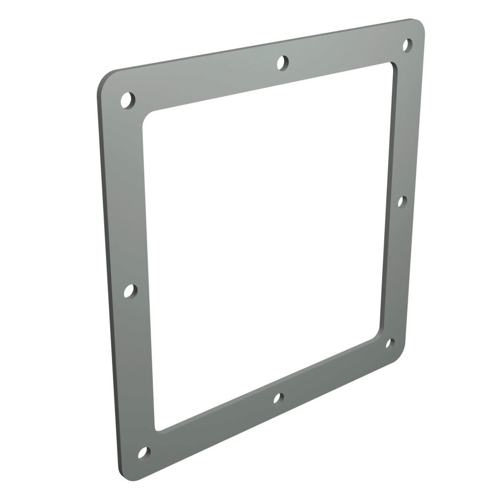 1485DK - Hammond wireway fitting, box connector, 6 x 6in, carbon steel, ANSI 61 gray, powder coat finish, NEMA 12. For use with 1485 series wireway.