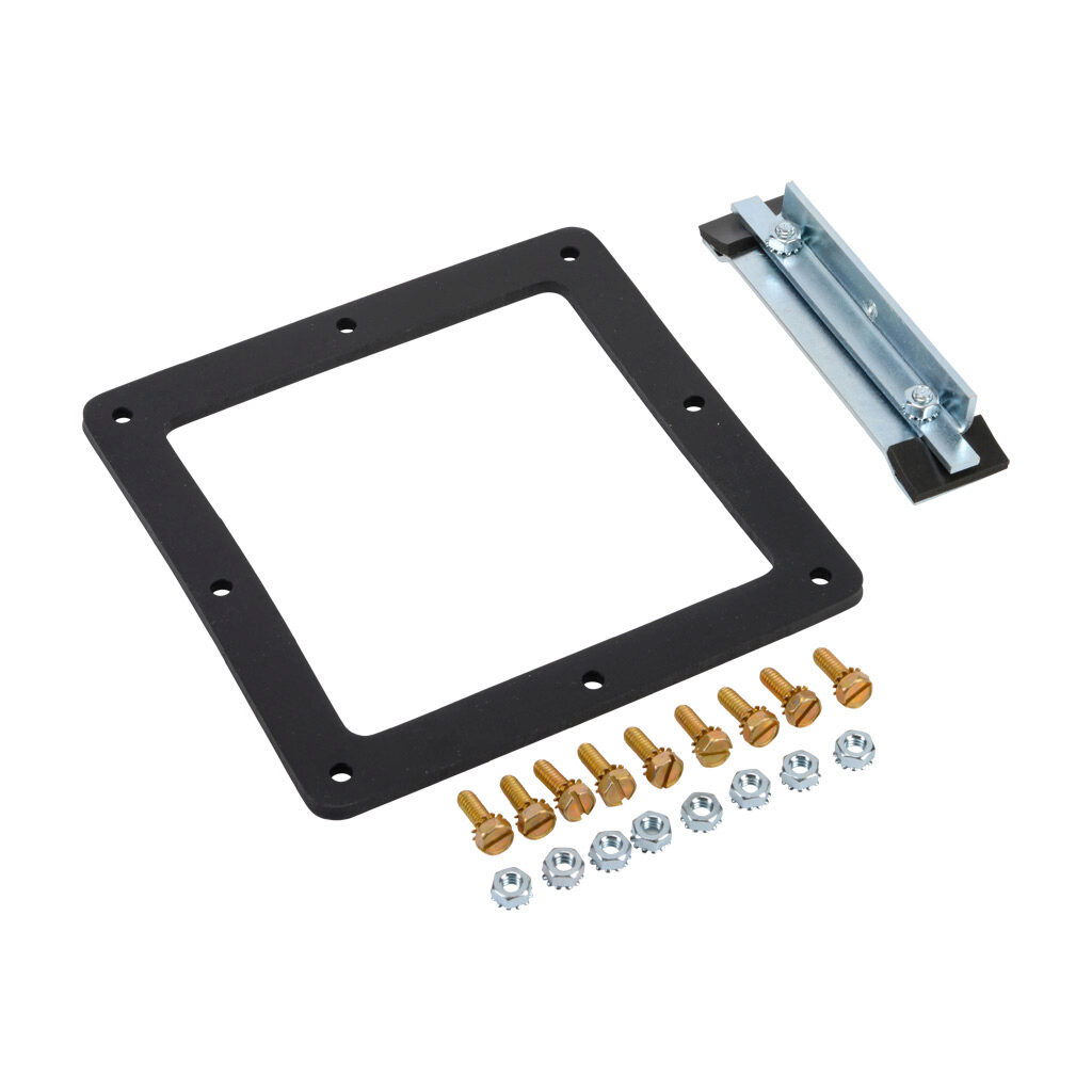 1485DS9 - Hammond wireway fitting, angle sealing plate, 6 x 6in, carbon steel, ANSI 61 gray, powder coat finish, NEMA 12. For use with 1485 series wireway.