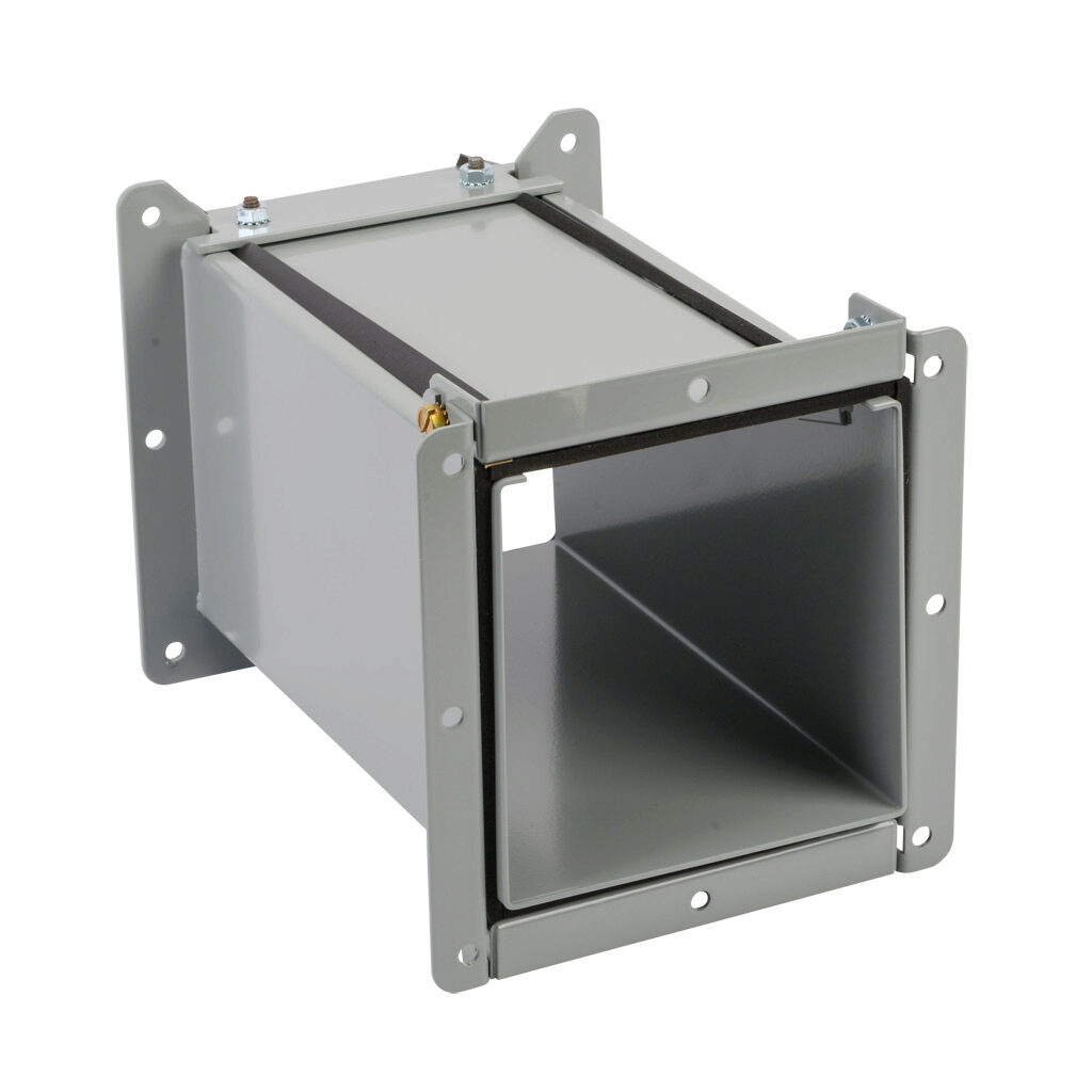 1485DX - Hammond lay-in wireway fitting, adjustable fitting, 6 x 6 x 2 to 7in, carbon steel, ANSI 61 gray, powder coat finish, NEMA 12. For use with 1485 series wireway.
