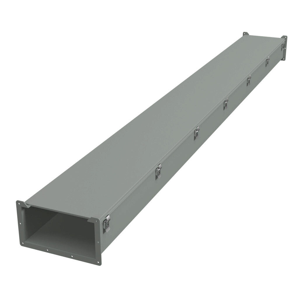 1485F120 - Hammond 1485 series lay-in wireway, 12 x 6 x 120in, carbon steel, ANSI 61 gray, powder coat finish, hinged cover, quick-release clamps, NEMA 12.