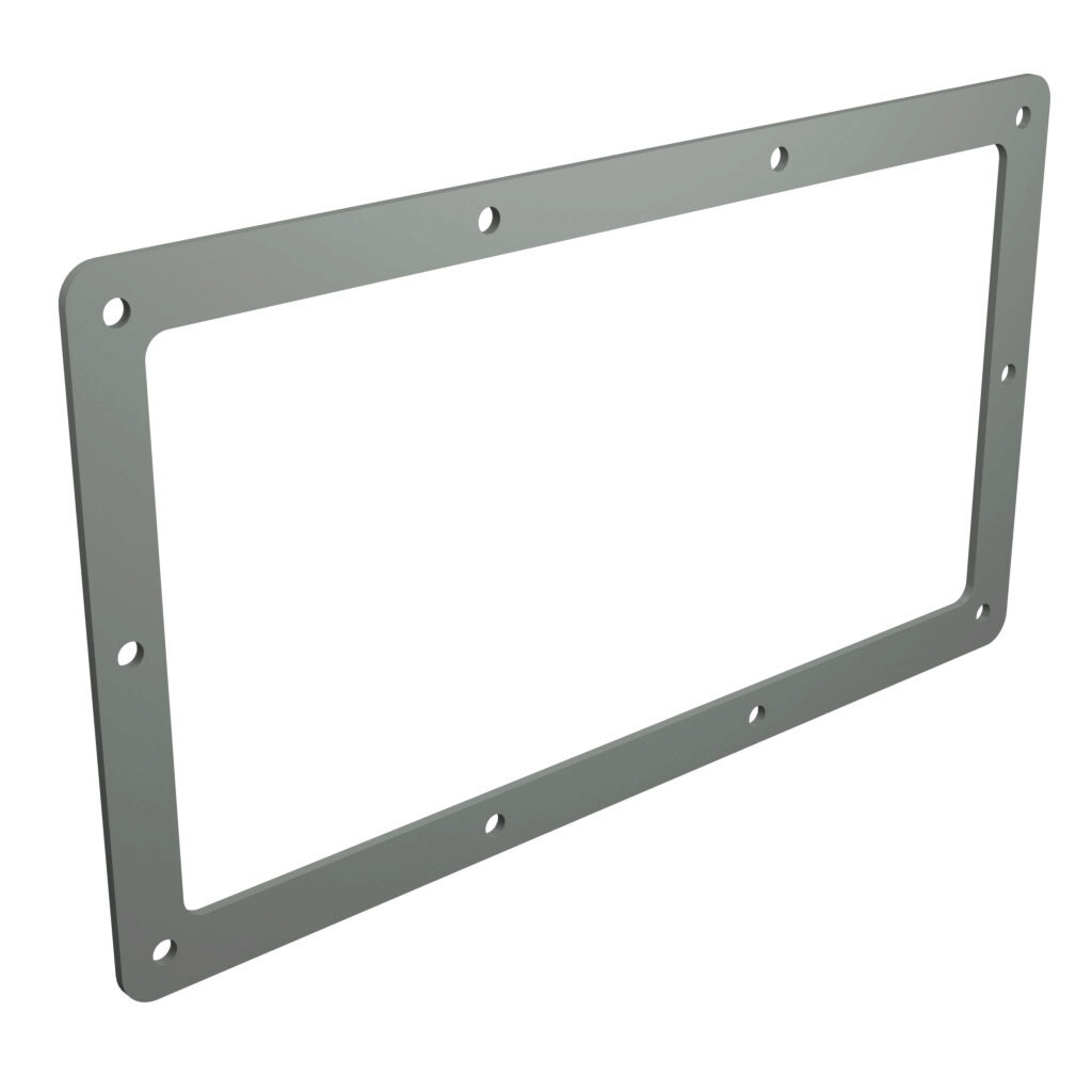 1485FK - Hammond wireway fitting, box connector, 12 x 6in, carbon steel, ANSI 61 gray, powder coat finish, NEMA 12. For use with 1485 series wireway.