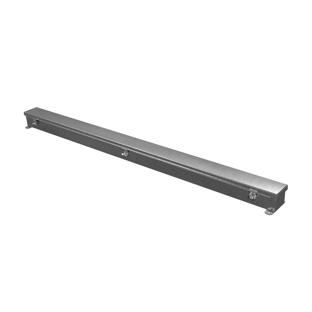 1486B48SS - Hammond wiring trough, 2.5 x 2.5 x 48in (HxDxL), NEMA 1/4/4X/12, 304 stainless steel, #4 brush finish, single-door.