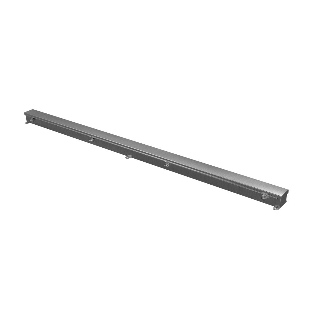 1486B72SS - Hammond wiring trough, 2.5 x 2.5 x 72in (HxDxL), NEMA 1/4/4X/12, 304 stainless steel, #4 brush finish, single-door.