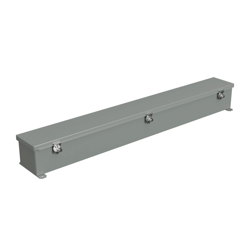 1486C36 - Hammond wiring trough, 4 x 4 x 36in (HxDxL), NEMA 1/4/12, carbon steel, ANSI 61 gray, powder coat finish, single-door.