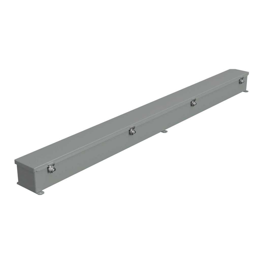 1486C60 - Hammond wiring trough, 4 x 4 x 60in (HxDxL), NEMA 1/4/12, carbon steel, ANSI 61 gray, powder coat finish, single-door.