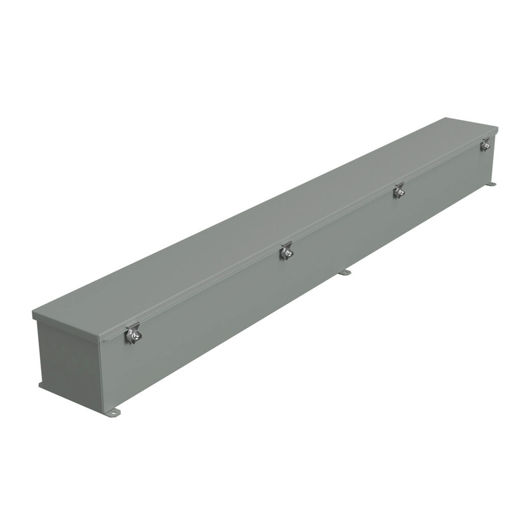 1486D60 - Hammond wiring trough, 6 x 6 x 60in (HxDxL), NEMA 1/4/12, carbon steel, ANSI 61 gray, powder coat finish, single-door.