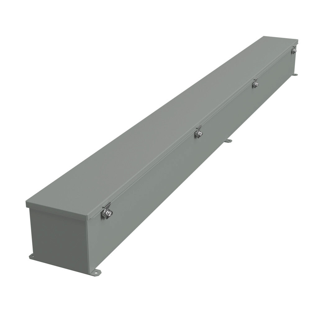 1486D72 - Hammond wiring trough, 6 x 6 x 72in (HxDxL), NEMA 1/4/12, carbon steel, ANSI 61 gray, powder coat finish, single-door.