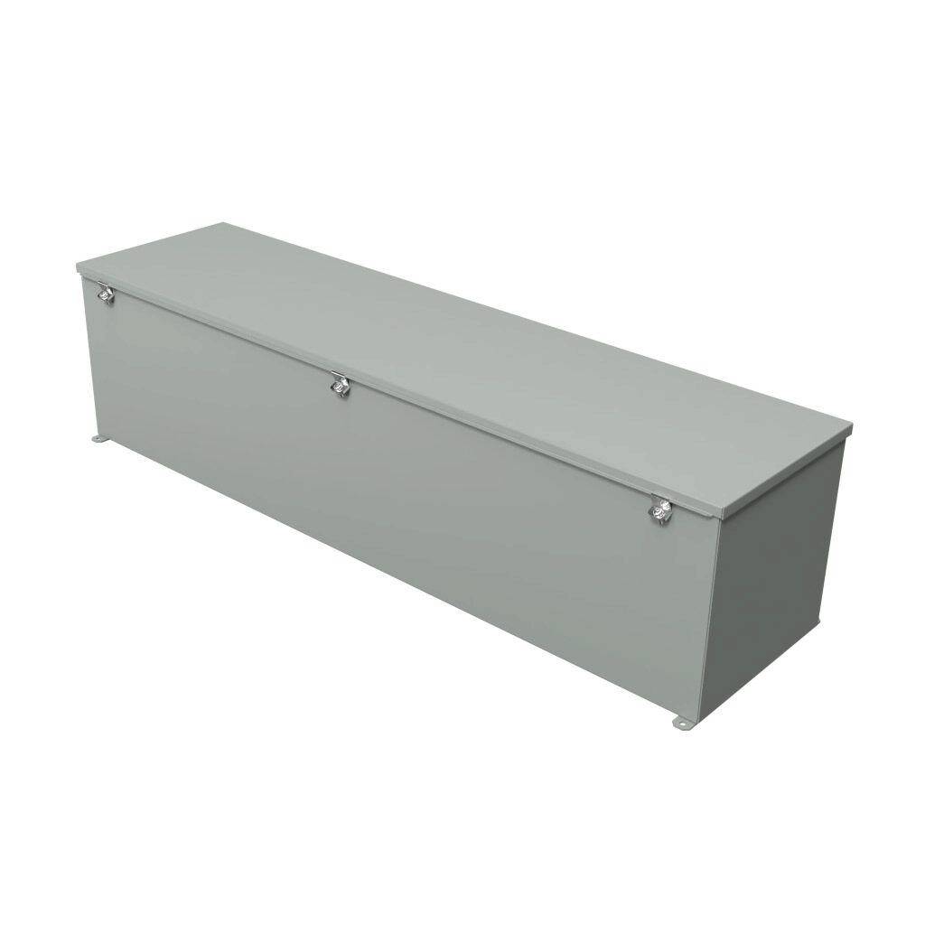 1486G48 - Hammond wiring trough, 12 x 12 x 48in (HxDxL), NEMA 1/4/12, carbon steel, ANSI 61 gray, powder coat finish, single-door.