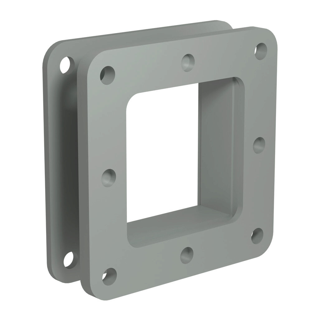 1487BM1 - Hammond 1487 series pull-through wireway fitting, nipple, 2.5 x 2.5 x 1in, carbon steel, ANSI 61 gray, powder coat finish, NEMA 12. For use with 1487 series wireway.
