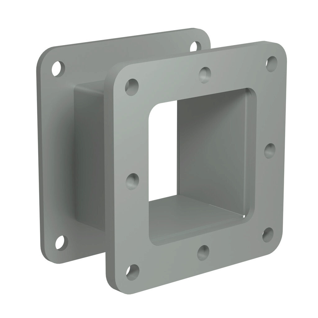 1487BM2 - Hammond 1487 series pull-through wireway fitting, nipple, 2.5 x 2.5 x 2in, carbon steel, ANSI 61 gray, powder coat finish, NEMA 12. For use with 1487 series wireway.