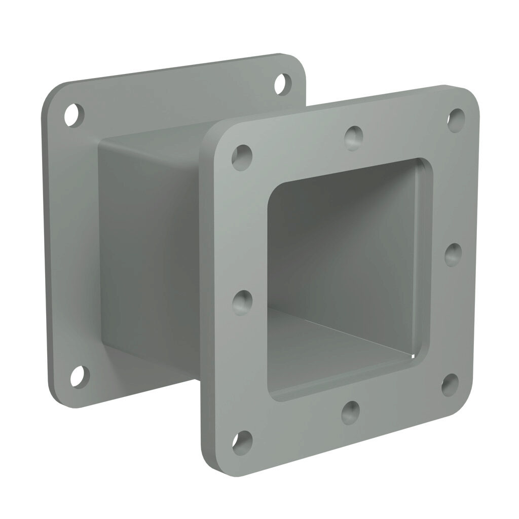 1487BM3 - Hammond 1487 series pull-through wireway fitting, nipple, 2.5 x 2.5 x 3in, carbon steel, ANSI 61 gray, powder coat finish, NEMA 12. For use with 1487 series wireway.