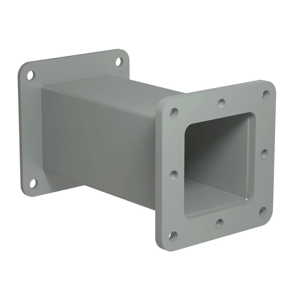 1487BM6 - Hammond 1487 series pull-through wireway fitting, nipple, 2.5 x 2.5 x 6in, carbon steel, ANSI 61 gray, powder coat finish, NEMA 12. For use with 1487 series wireway.