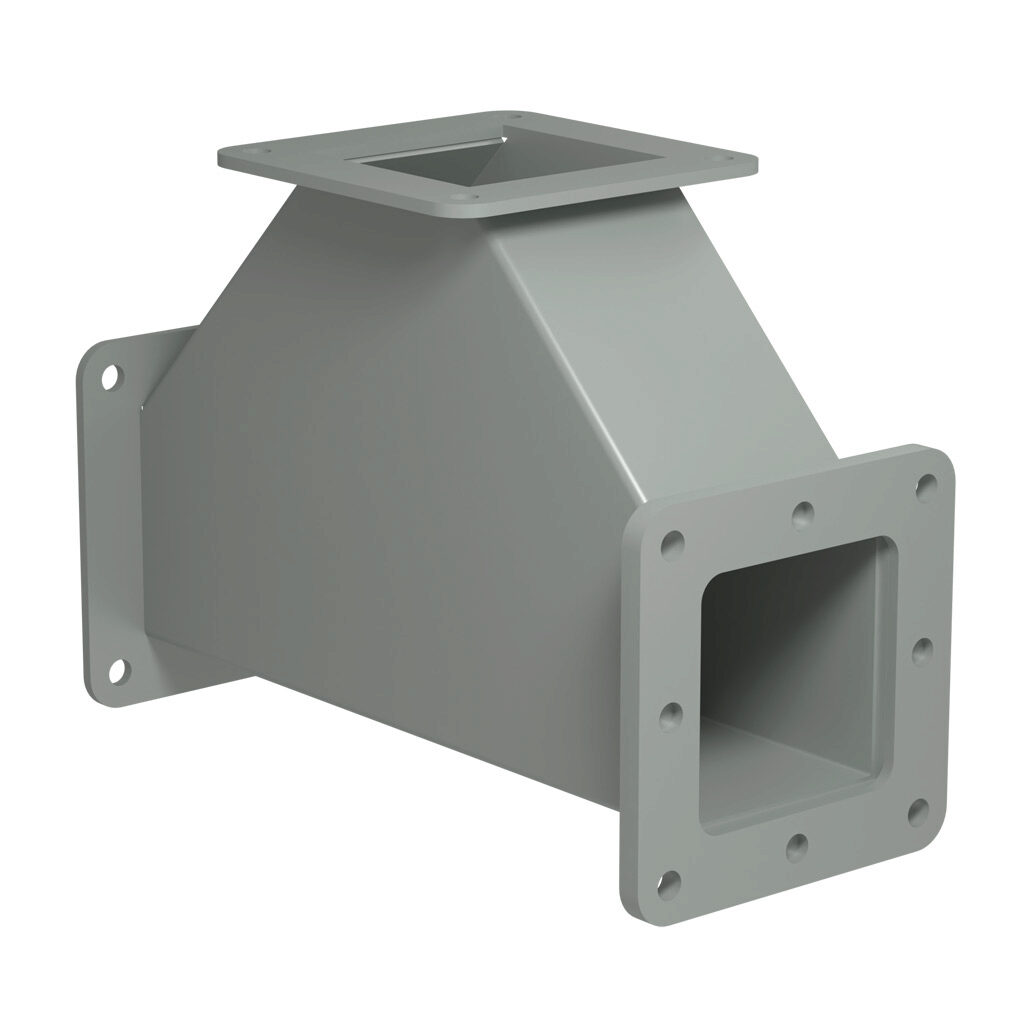 1487BT - Hammond 1487 series pull-through wireway fitting, tee, 2.5 x 2.5in, carbon steel, ANSI 61 gray, powder coat finish, NEMA 12. For use with 1487 series wireway.