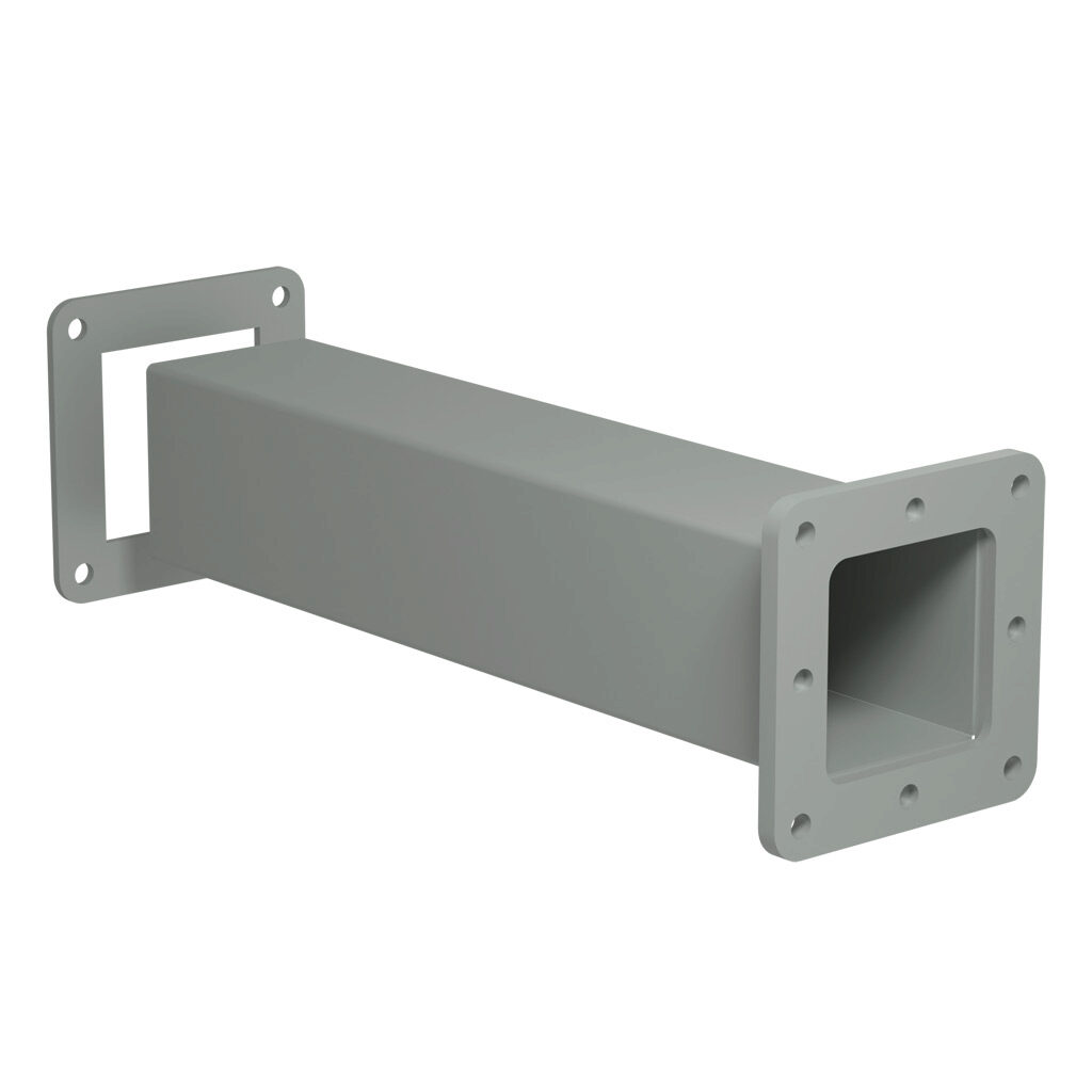 1487BW - Hammond 1487 series pull-through wireway fitting, cut-off fitting, 2.5 x 2.5in, carbon steel, ANSI 61 gray, powder coat finish, NEMA 12. For use with 1487 series wireway.