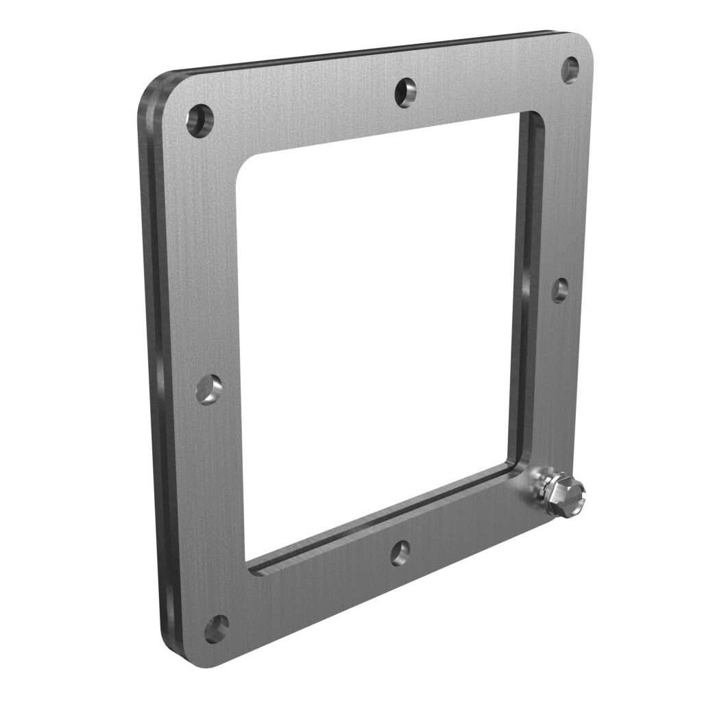 1487CKSS - Hammond pull-through wireway fitting, box connector, 4 x 4in, 304 stainless steel, #4 brush finish, NEMA 4/4X/12. For use with 1487SS series wireway.