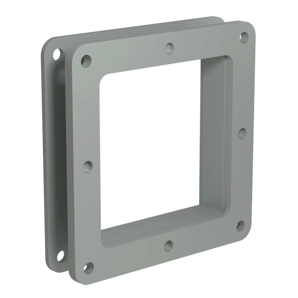 1487CM1 - Hammond 1487 series pull-through wireway fitting, nipple, 4 x 4 x 1in, carbon steel, ANSI 61 gray, powder coat finish, NEMA 12. For use with 1487 series wireway.