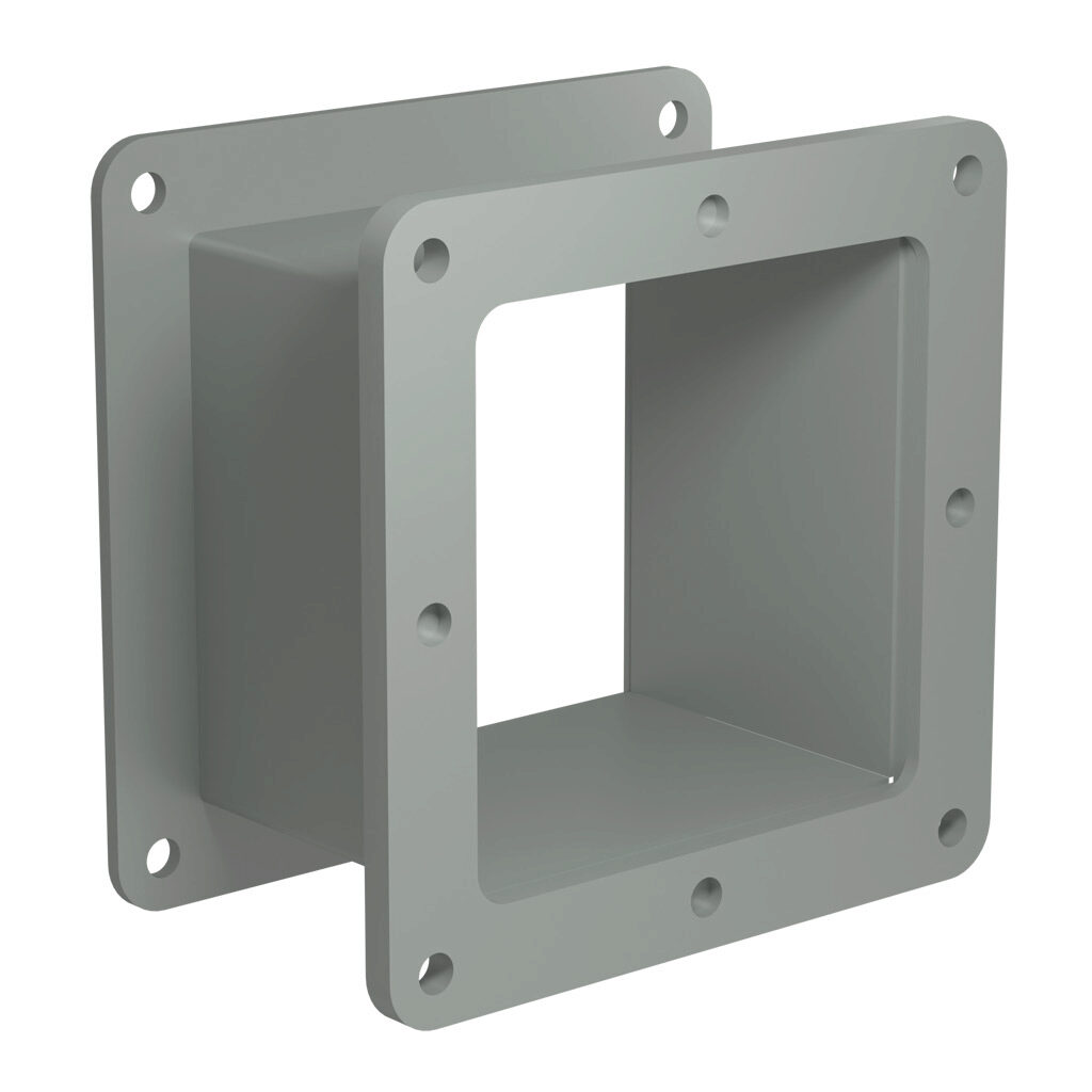 1487CM3 - Hammond 1487 series pull-through wireway fitting, nipple, 4 x 4 x 3in, carbon steel, ANSI 61 gray, powder coat finish, NEMA 12. For use with 1487 series wireway.