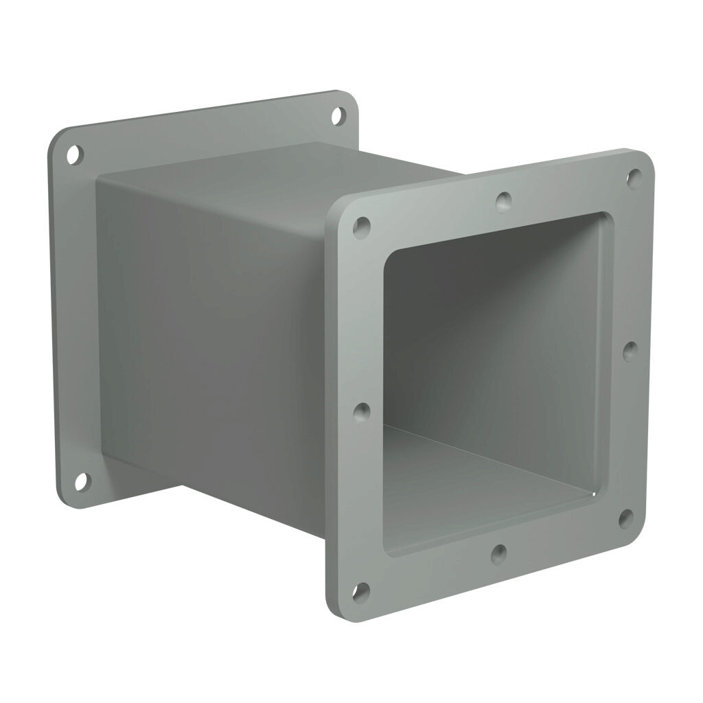 1487CM6 - Hammond 1487 series pull-through wireway fitting, nipple, 4 x 4 x 6in, carbon steel, ANSI 61 gray, powder coat finish, NEMA 12. For use with 1487 series wireway.