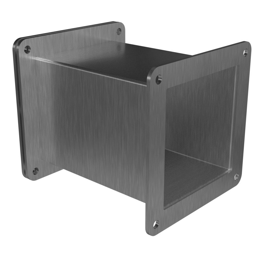 1487CM6SS - Hammond pull-through wireway fitting, nipple, 4 x 4 x 6in, 304 stainless steel, #4 brush finish, NEMA 4/4X/12. For use with 1487SS series wireway.