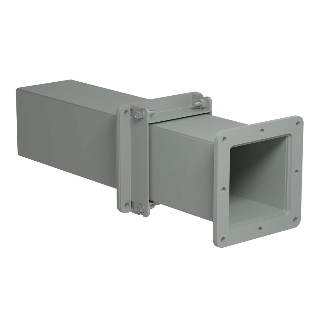1487CX - Hammond 1487 series pull-through wireway fitting, adjustable fitting, 4 x 4in, carbon steel, ANSI 61 gray, powder coat finish, NEMA 12. For use with 1487 series wireway.