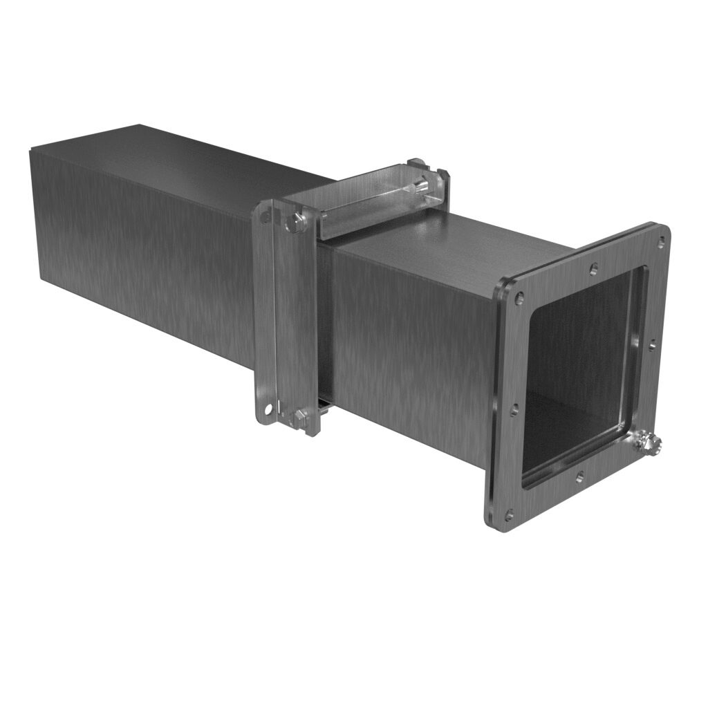 1487CXSS - Hammond pull-through wireway fitting, adjustable fitting, 4 x 4in, 304 stainless steel, #4 brush finish, NEMA 4/4X/12. For use with 1487SS series wireway.